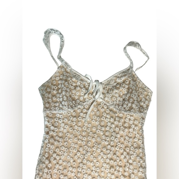 Lulus Women's Charmaine Embroidered Sheer Mesh Mini Dress BL1 White Size XL NWT - Picture 3 of 10
